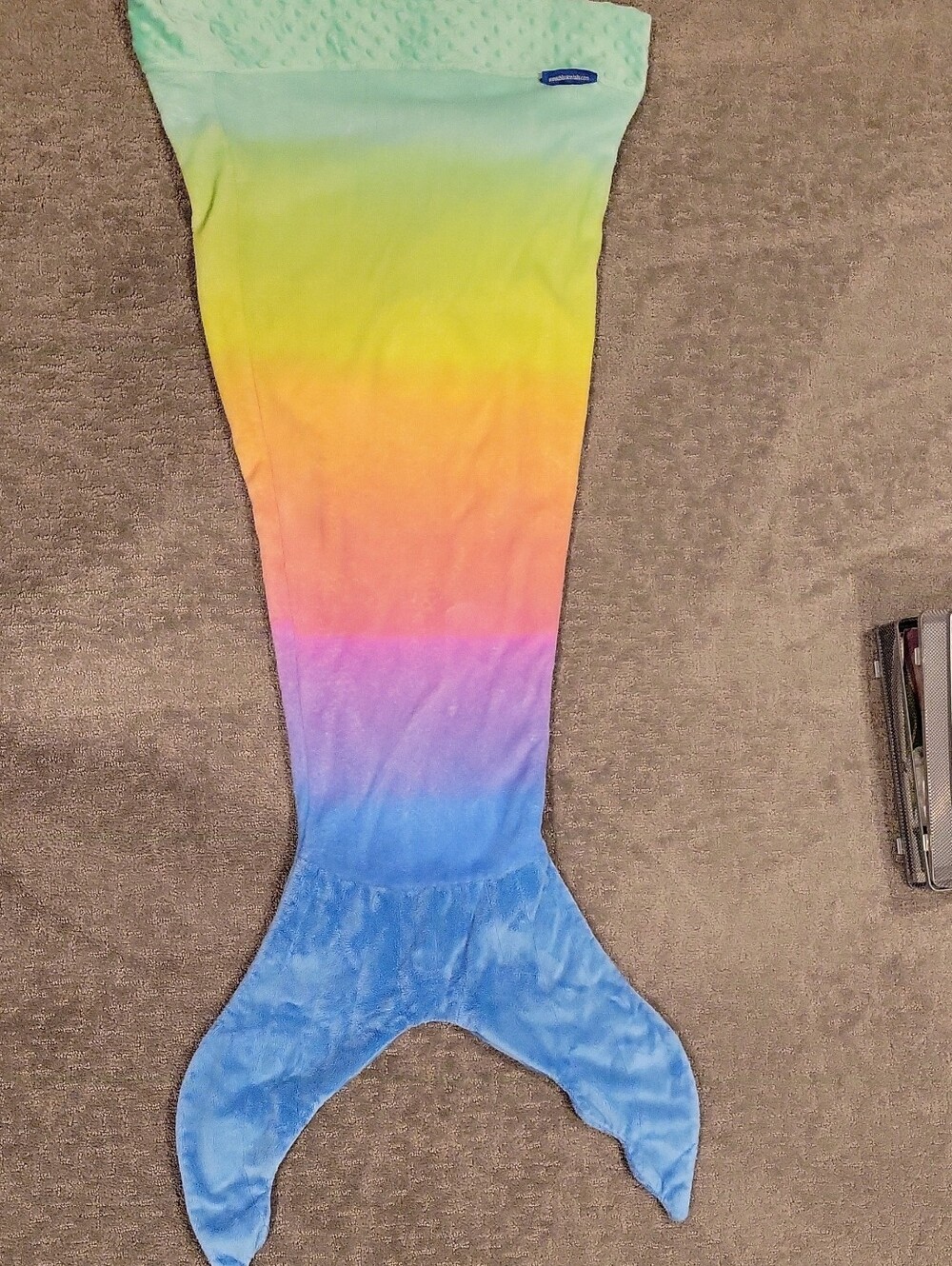 Blankie Tails Kids Rainbow Mermaid Blanket - Multicolor